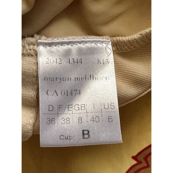 Maryan Mehlhorn SWIMSUIT Sz 6 One Piece Yellow Brown Paisley Wired Cup Sz B - Picture 14 of 16